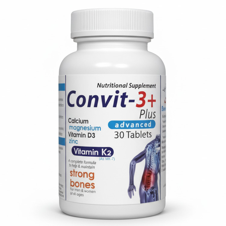 Convit 3+ Calcium, Vitamin D3, Zinc & Magnesium Tablets – Strong Bones & Immunity Support