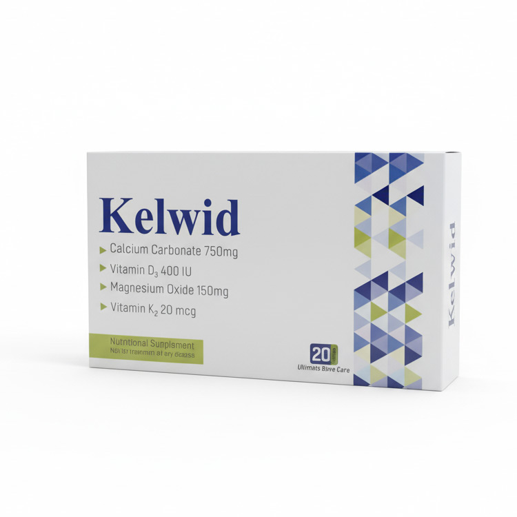 Kelwid Tablets – Calcium, Vitamin D3, Magnesium & K2 for Bone Strength & Active Health