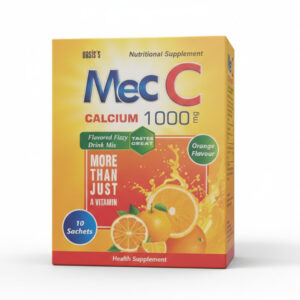Mec C Calcium 1000mg Orange Fizzy Drink – Strong Bones & Active Health (10 Sachets)