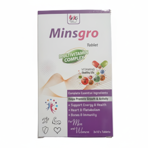 Minsgro Multivitamin Complex Tablets – Daily Energy, Growth & Immunity Support for Men and Women