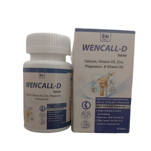 Wencall-D Tablets – Calcium, Vitamin D3, K2, Zinc & Magnesium Supplement | Strong Bones, Teeth & Joint Support