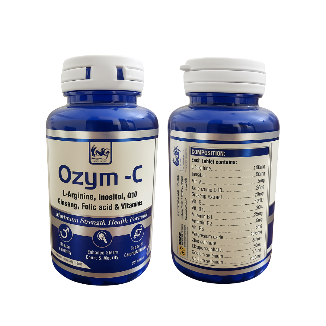 Ozym-C Male Fertility Supplement – L-Arginine, Inositol, Q10, Ginseng, Folic Acid & Vitamins