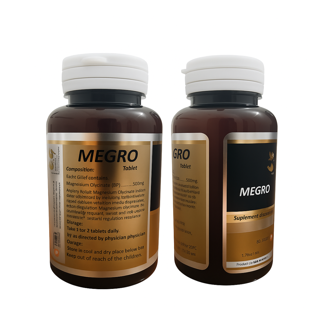 MEGRO Magnesium Glycinate – Gentle, High-Absorption Support for Sleep, Stress & Muscle Health