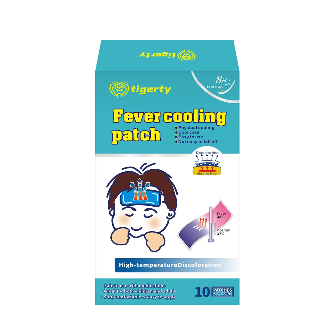 Tigerty Fever Cooling Patch – Fast Relief, Color-Changing Temperature Indicator (10 Pcs)