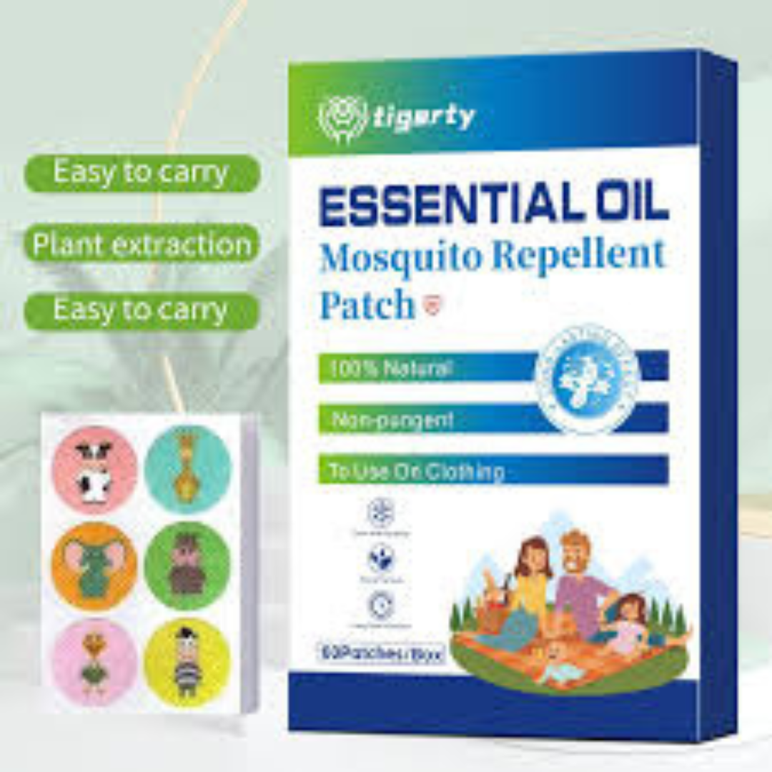 Tigerty Natural Mosquito Repellent Patch – 100% Essential Oils, Clothing-Friendly